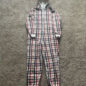 Plaid Hooded Onesie Pajamas